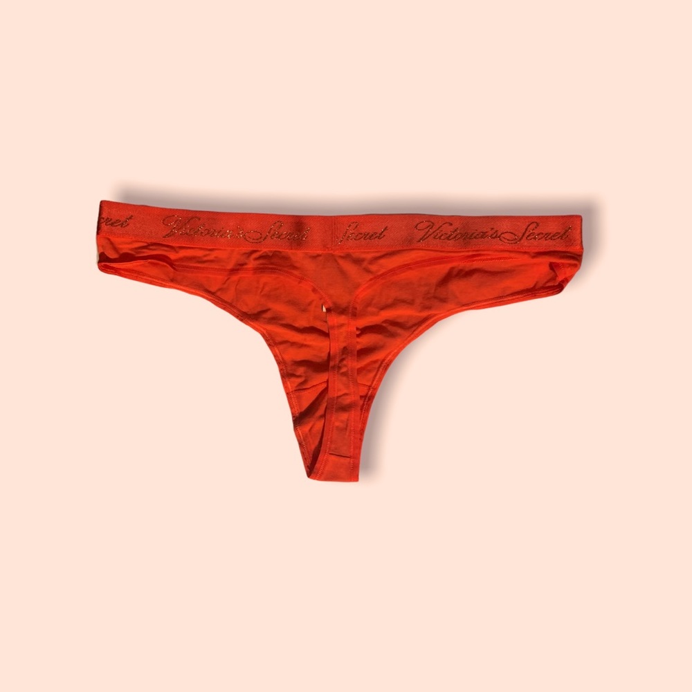 Victoria secret NWT Woman’s plus  XL RED THONG WITH GOLD WRITING ON WAISTBAND
